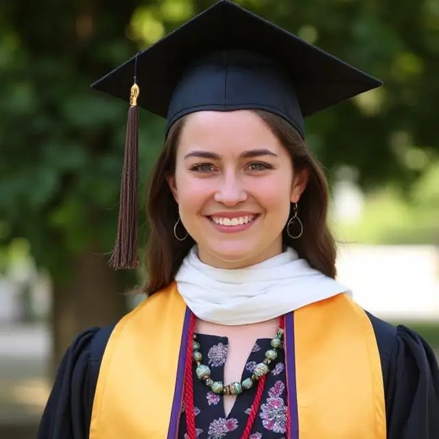 Portrait of successful graduate Jane Doe.