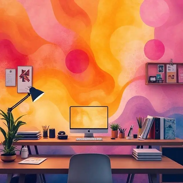 Abstract background image showing a creative workspace.