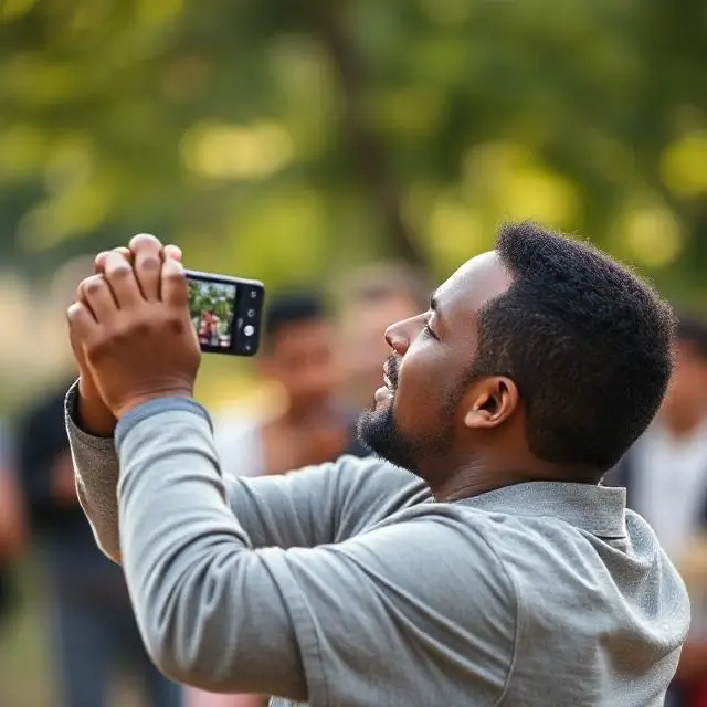 A person capturing a powerful moment for a non-profit organization.